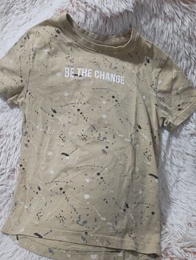 Primark Tan 'Be The Change' Splatter Graphic Tee